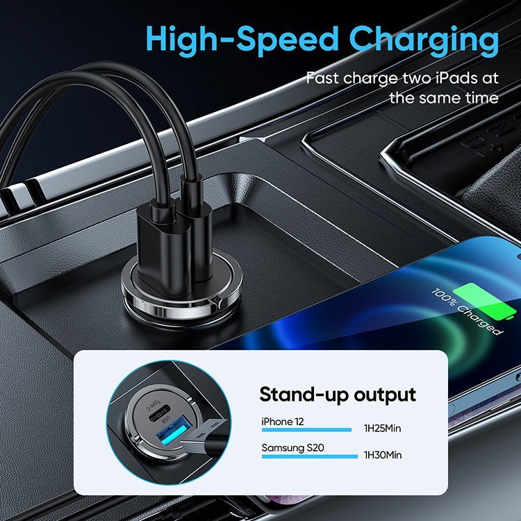 Best Joyroom C-A35 45W Mini 2-port ring-pull fast Car Charger In Pakistan