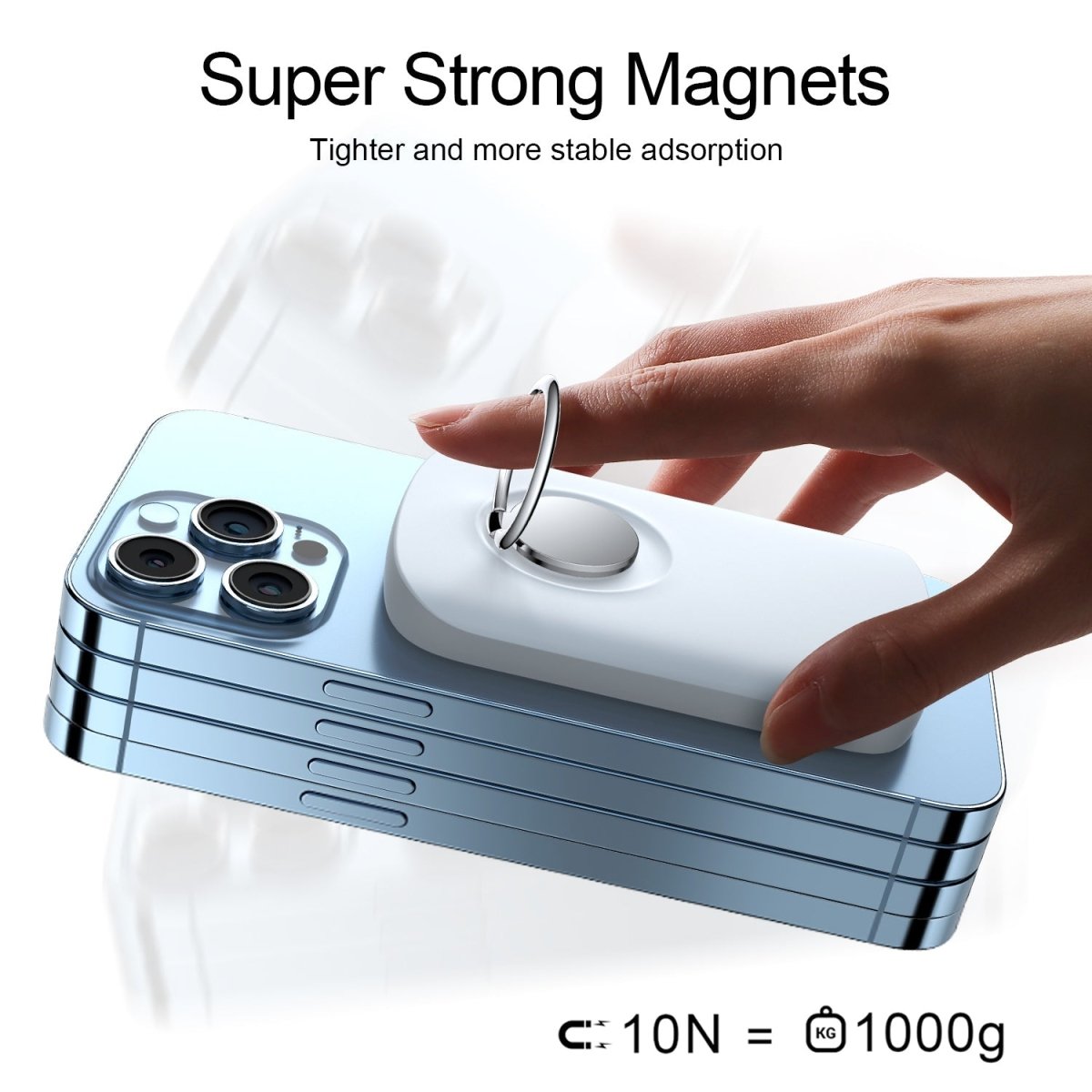 Best Magnetic Wireless Power Bank for iPhone with Ring Holder 6000mAh In Pakistan